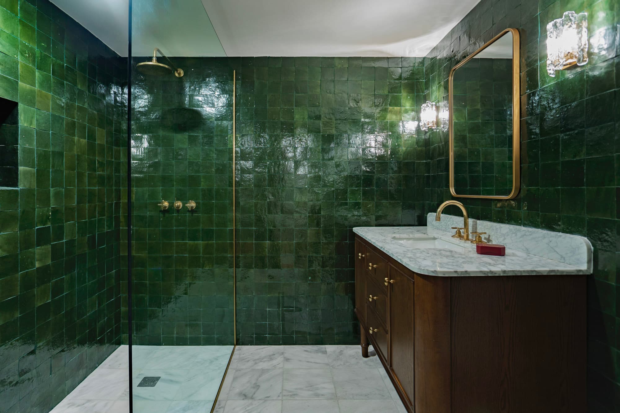 An Emerald Guest Bath